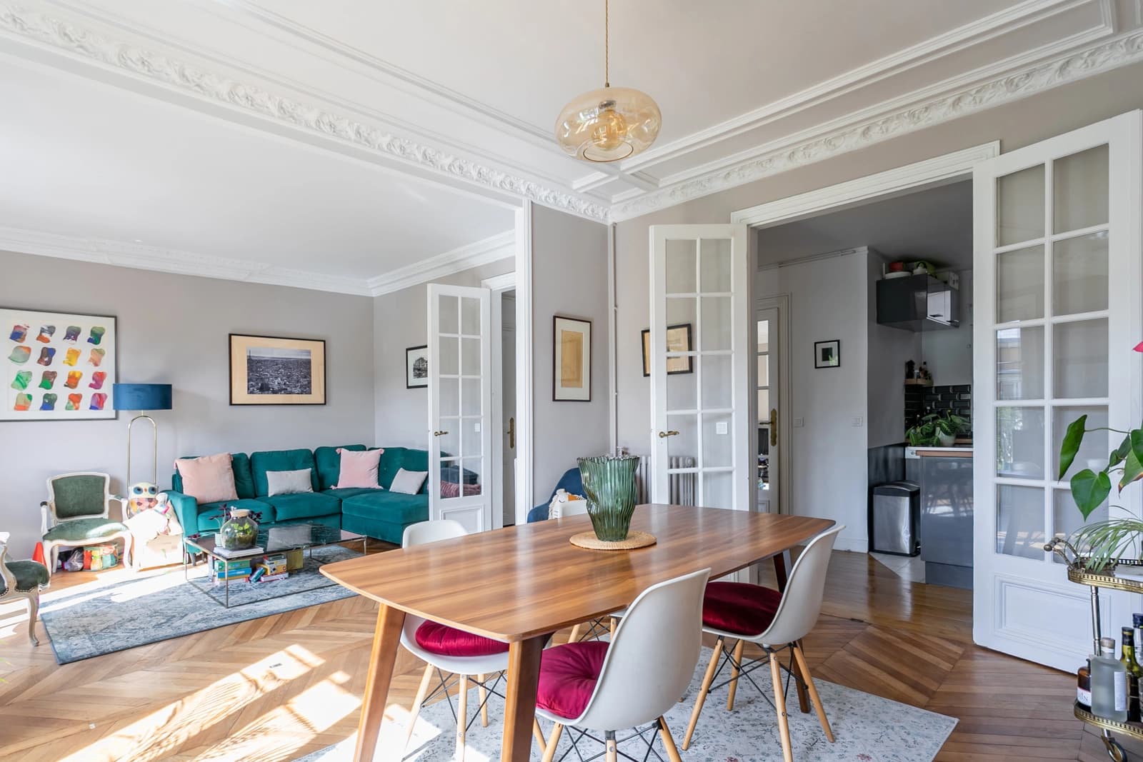 Salle de réunion dans Appartement cossu, vue sur parc verdoyant et Paris - 1