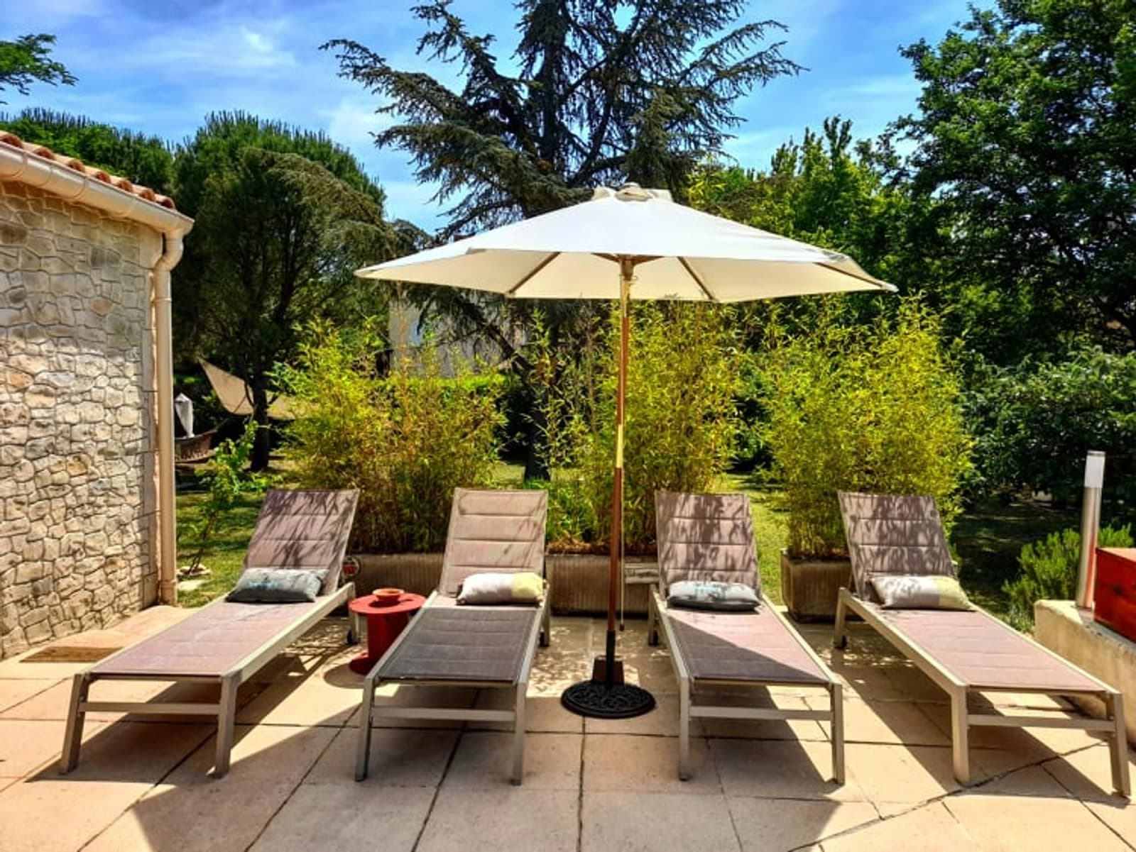 Pool garden and summer kitchen