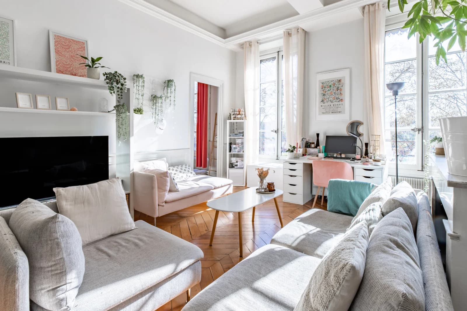 Living room in Hausmann apartment with Rhone river view - 1