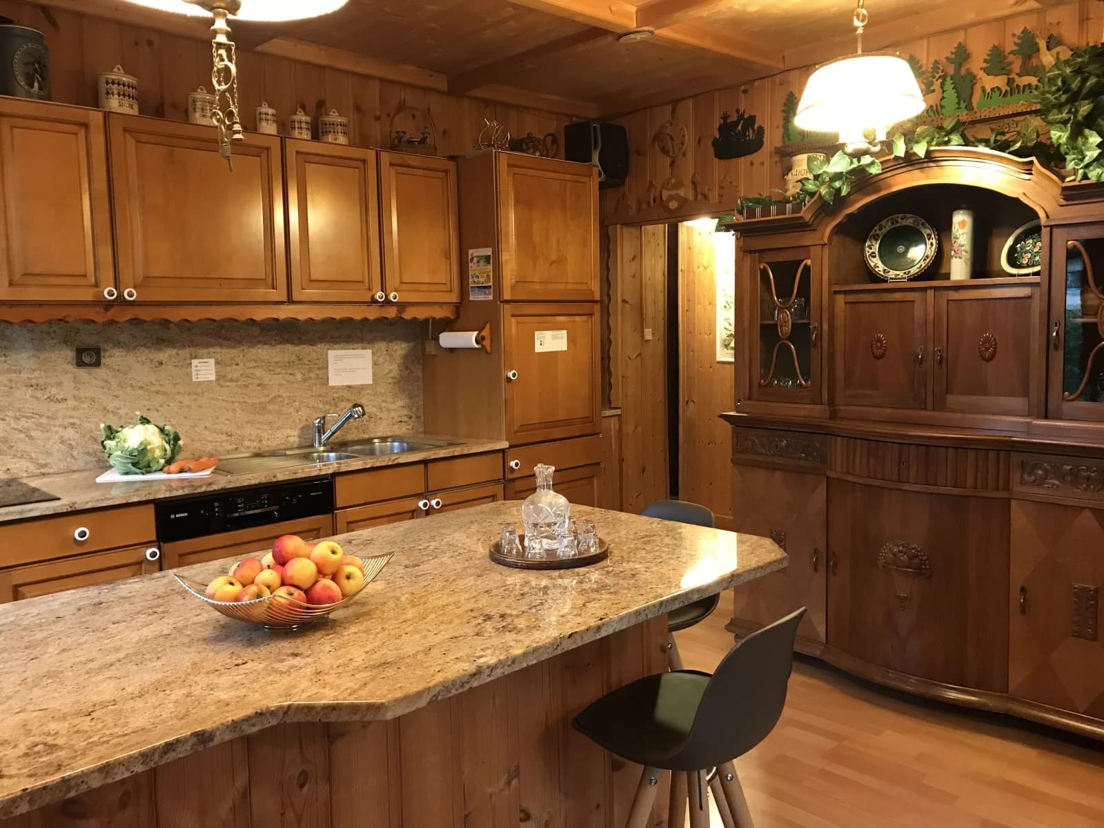 Kitchen in Typical Chamonix chalet facing Mont Blanc - 1