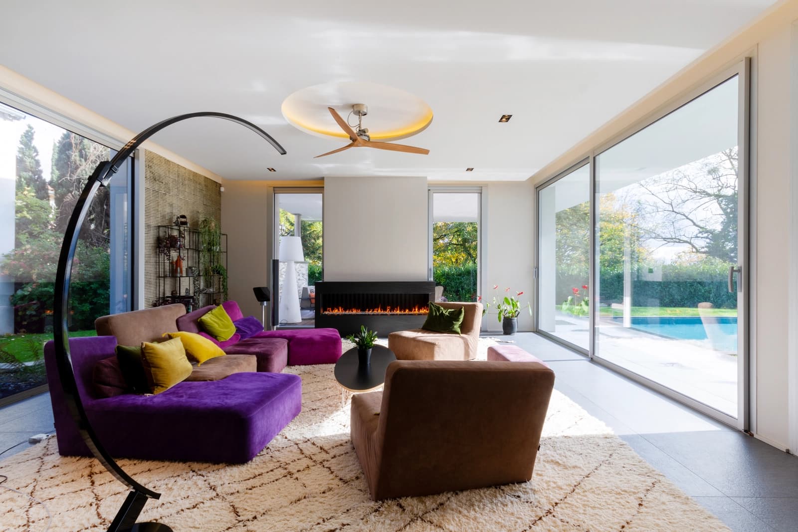 Salon dans Maison contemporaine avec vue unique sur Lyon - 1
