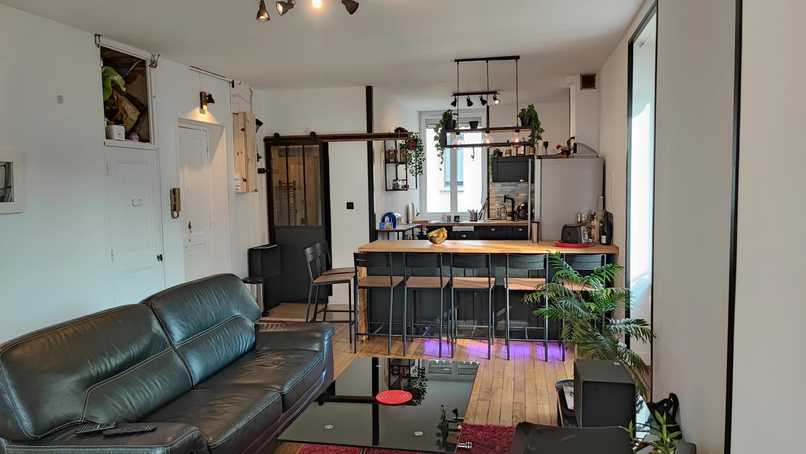 Appartement convivial avec un grand bar central