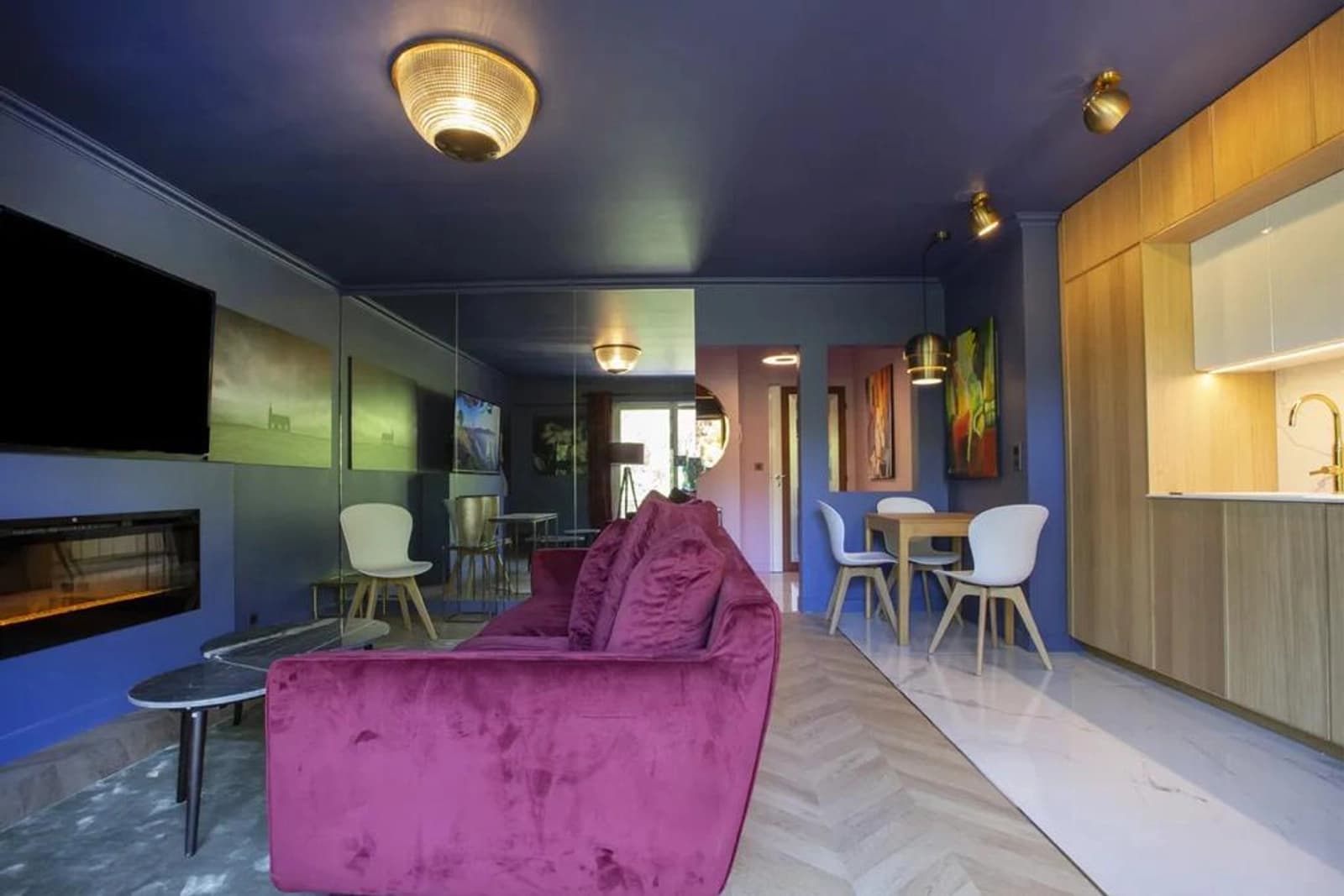 Living room in Charming Full Bleu apartment - Paris 13ème - 1