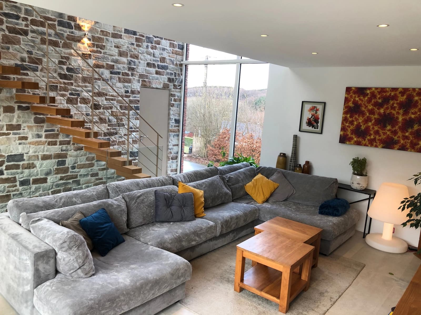 Living room in Contemporary villa in the heart of nature near Spa - 0