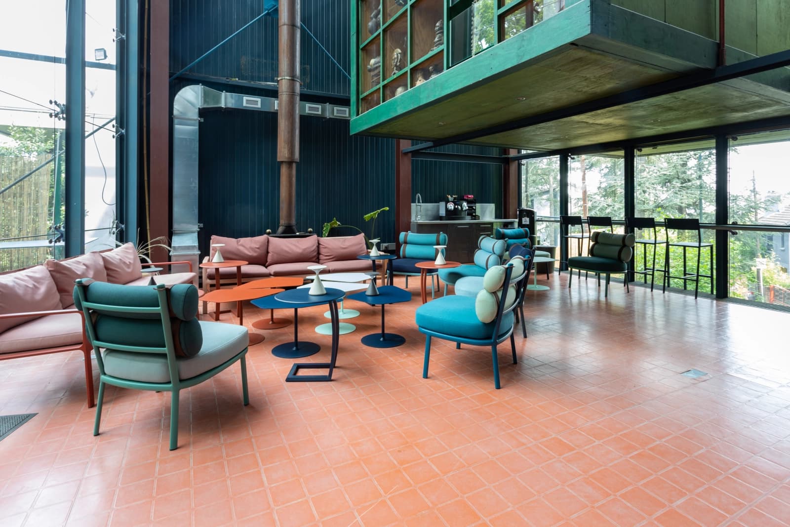 Living room in The glass house - 1