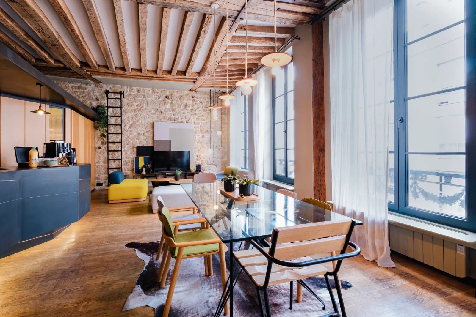 Espace Grand appartement ouvert dans le vivant quartier Montorgueil - 2