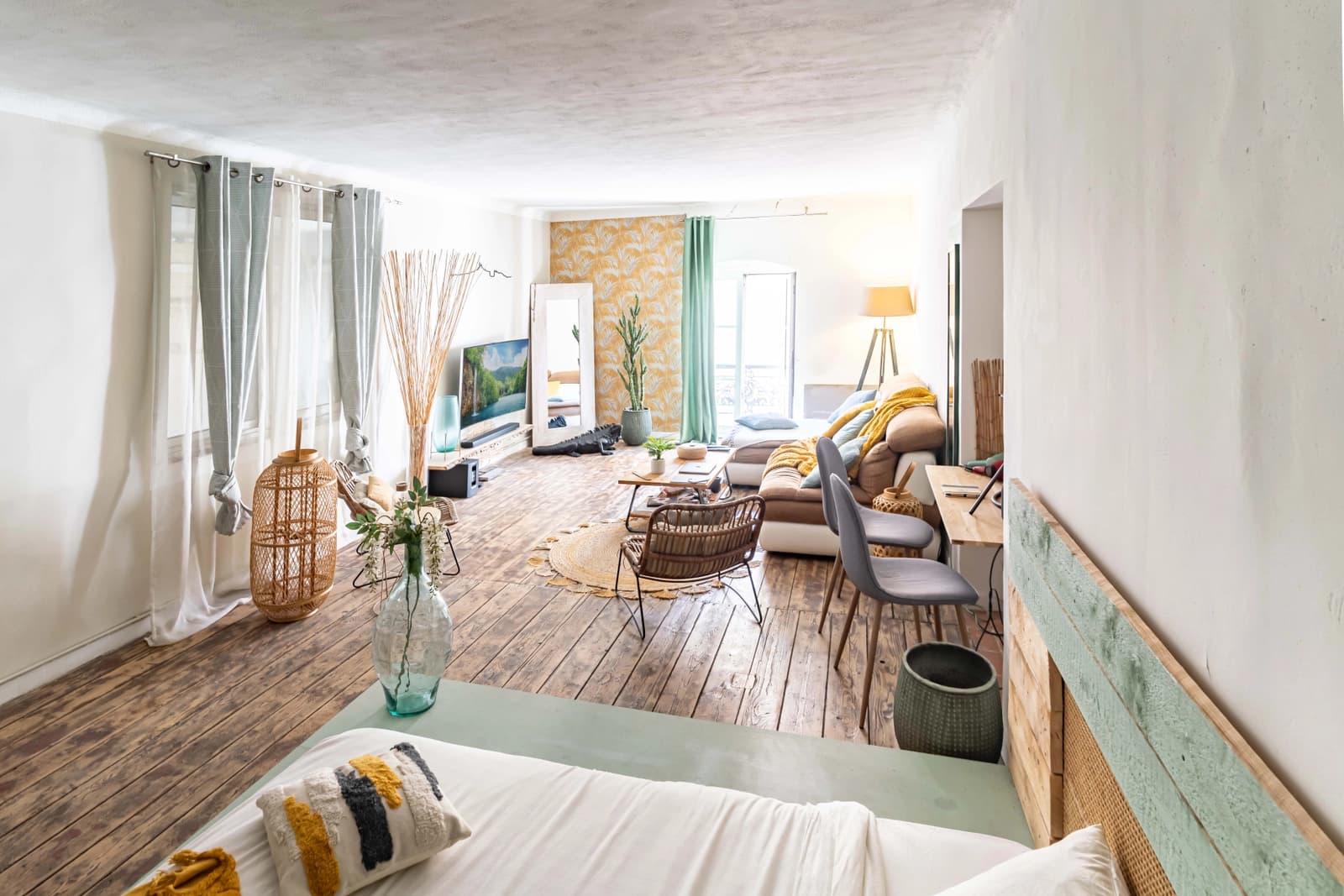 Salon dans Cosy Loft Panier: un nid douillet et authentique - 1