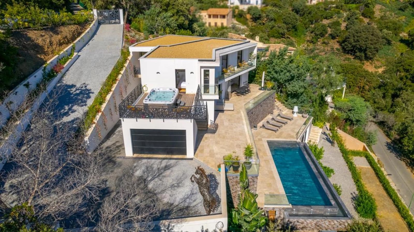 Salle de réunion dans Villa avec vue mer, piscine et jacuzzi relaxant - 1