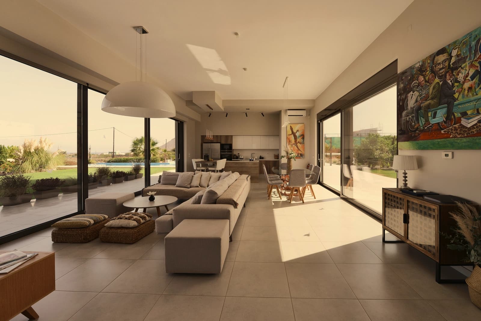 Salon dans Villa d'architecte offrant une vue époustouflante - 1