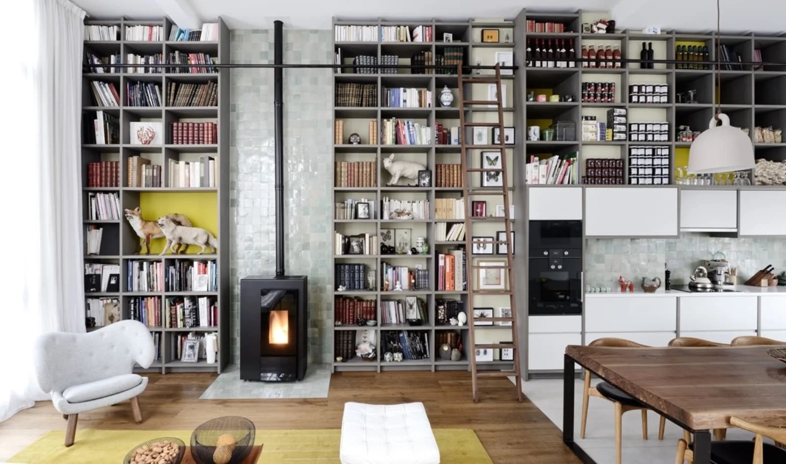 Living room in Rooftop architect house with Eiffel Tower view - 1