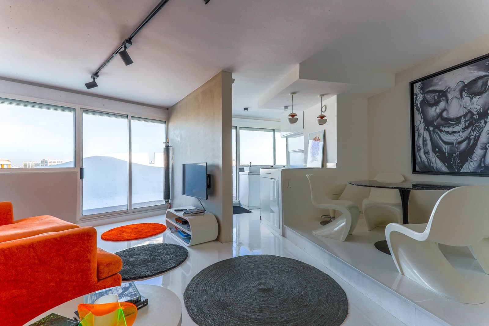 Salon dans Penthouse artistique (14e ét.) avec panorama parisien - 1