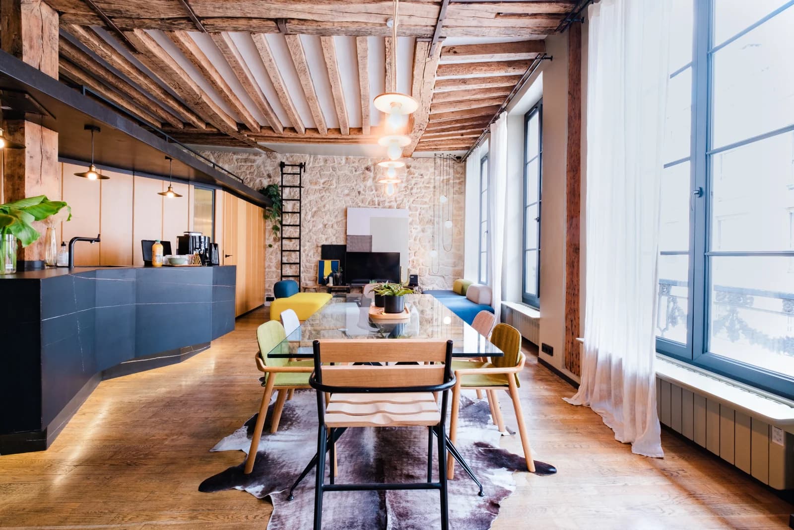 Espace Grand appartement ouvert dans le vivant quartier Montorgueil - 3