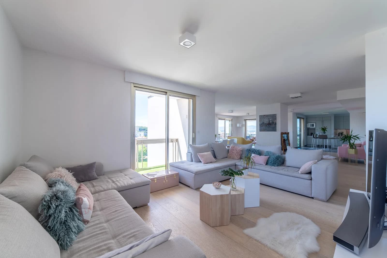 Salon dans Appartement lumineux offrant une vue réellement imprenable - 1
