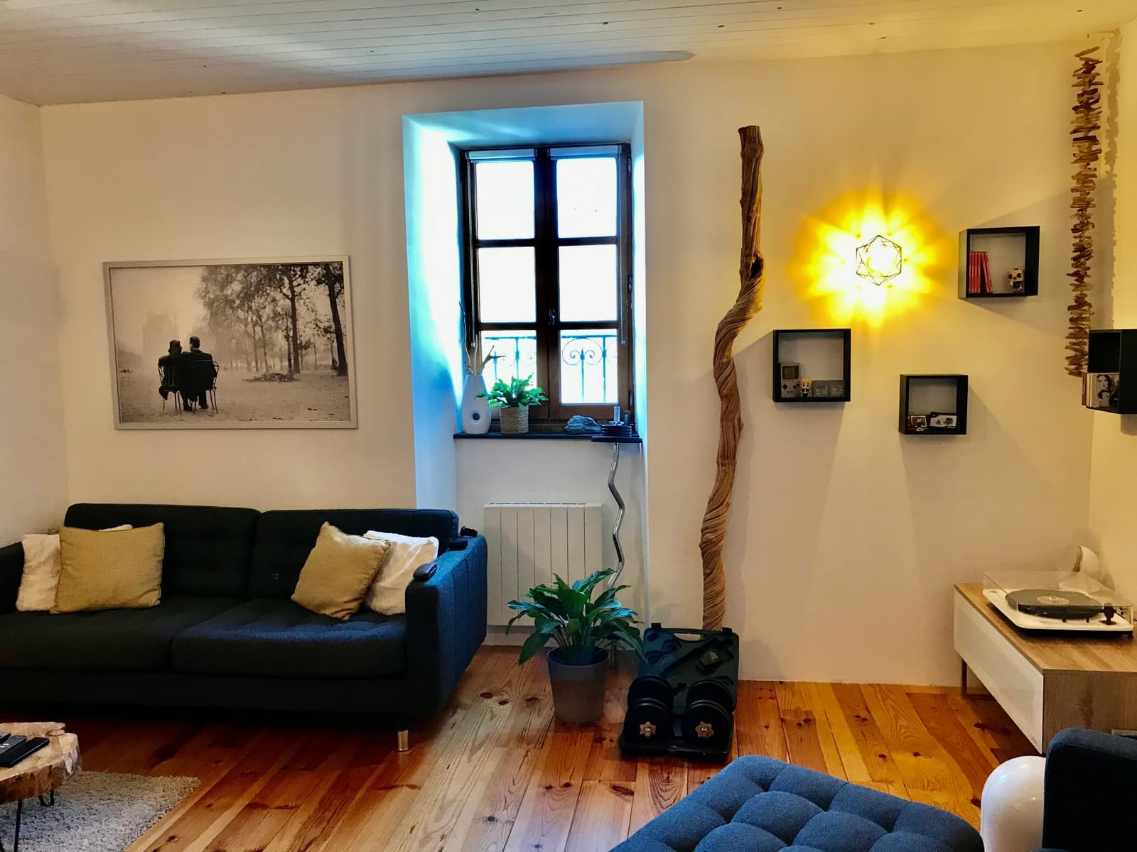 Living room in Charming Ardèchoise village house in Jaujac - 1