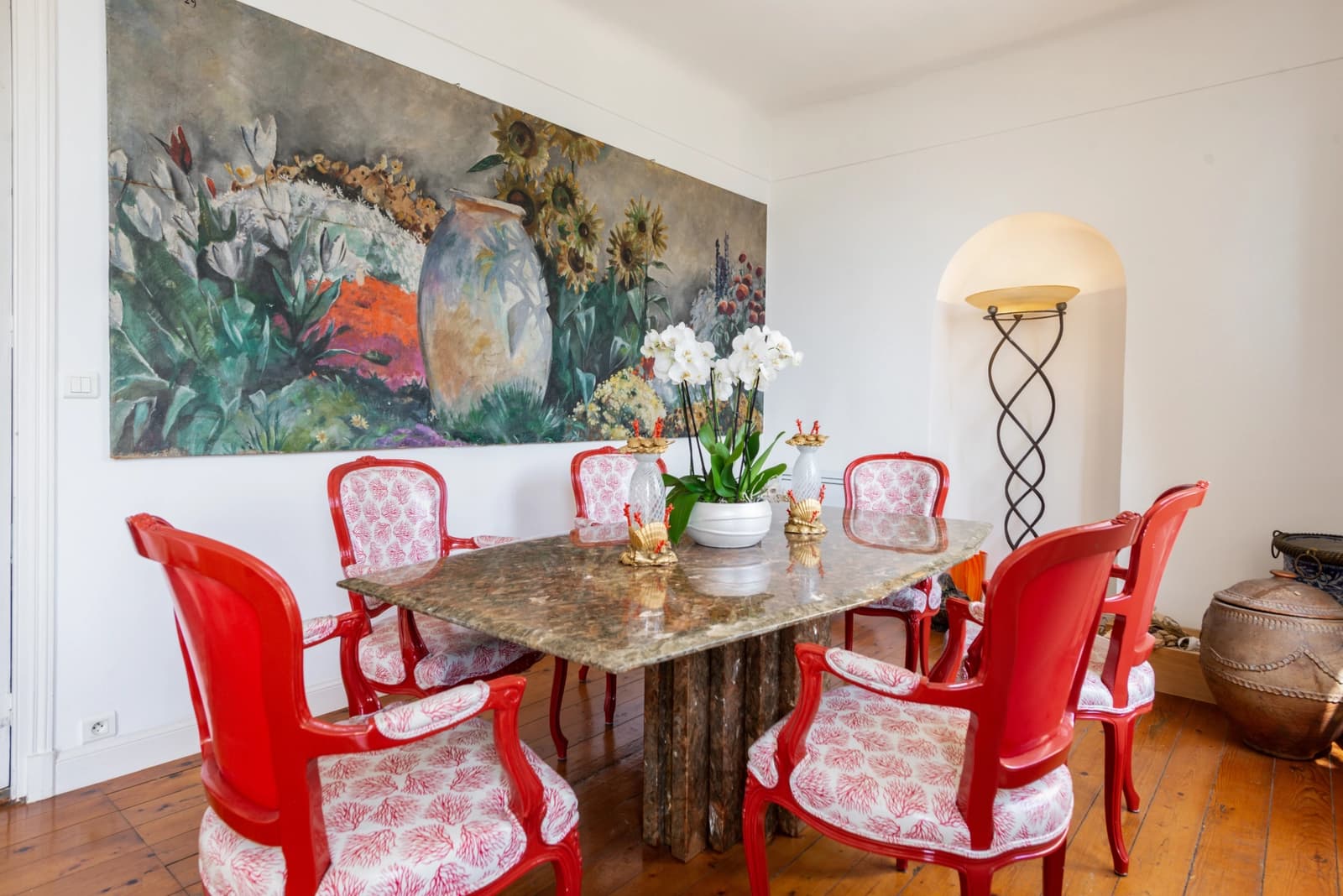 Meeting room in Tuscan villa with panoramic view of Eze bay - 1