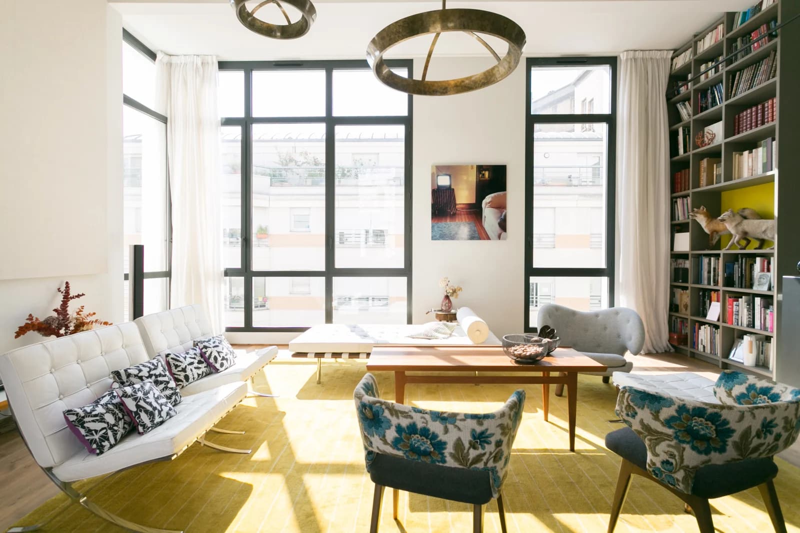 Living room in Rooftop architect house with Eiffel Tower view - 1