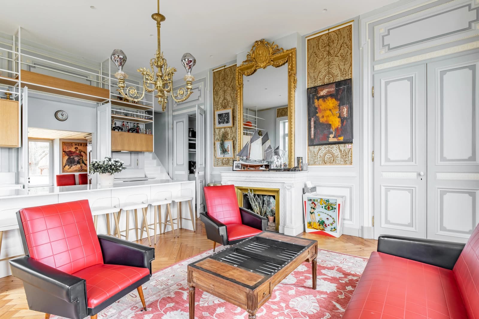 Salon dans Ancien salon d'un château du XIXème, décor unique - 1