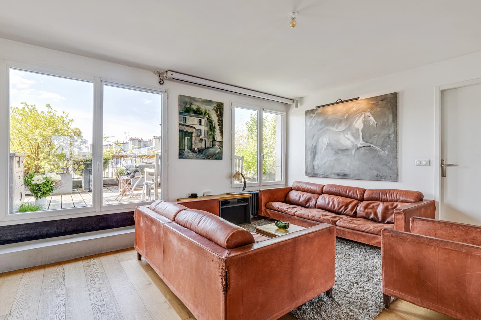 Salon dans Appartement avec jardin suspendu sur les toits de Paris - 0
