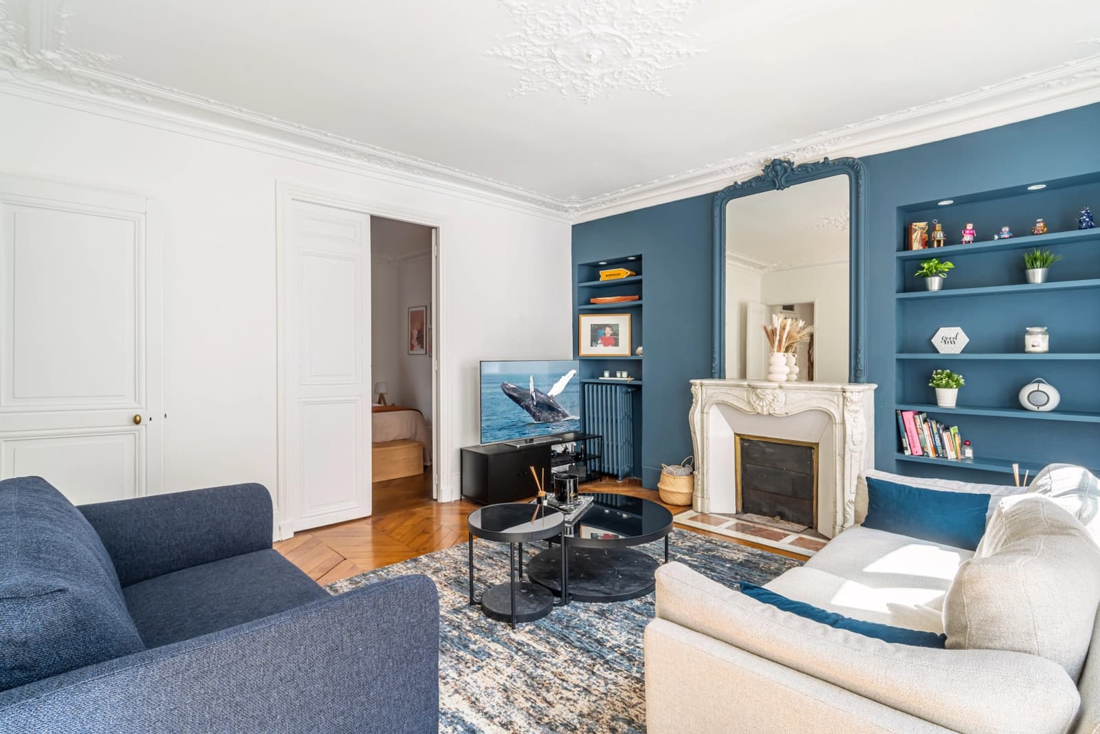 Salon dans Appartement haussmannien clair, un cocon parisien cosy - 1