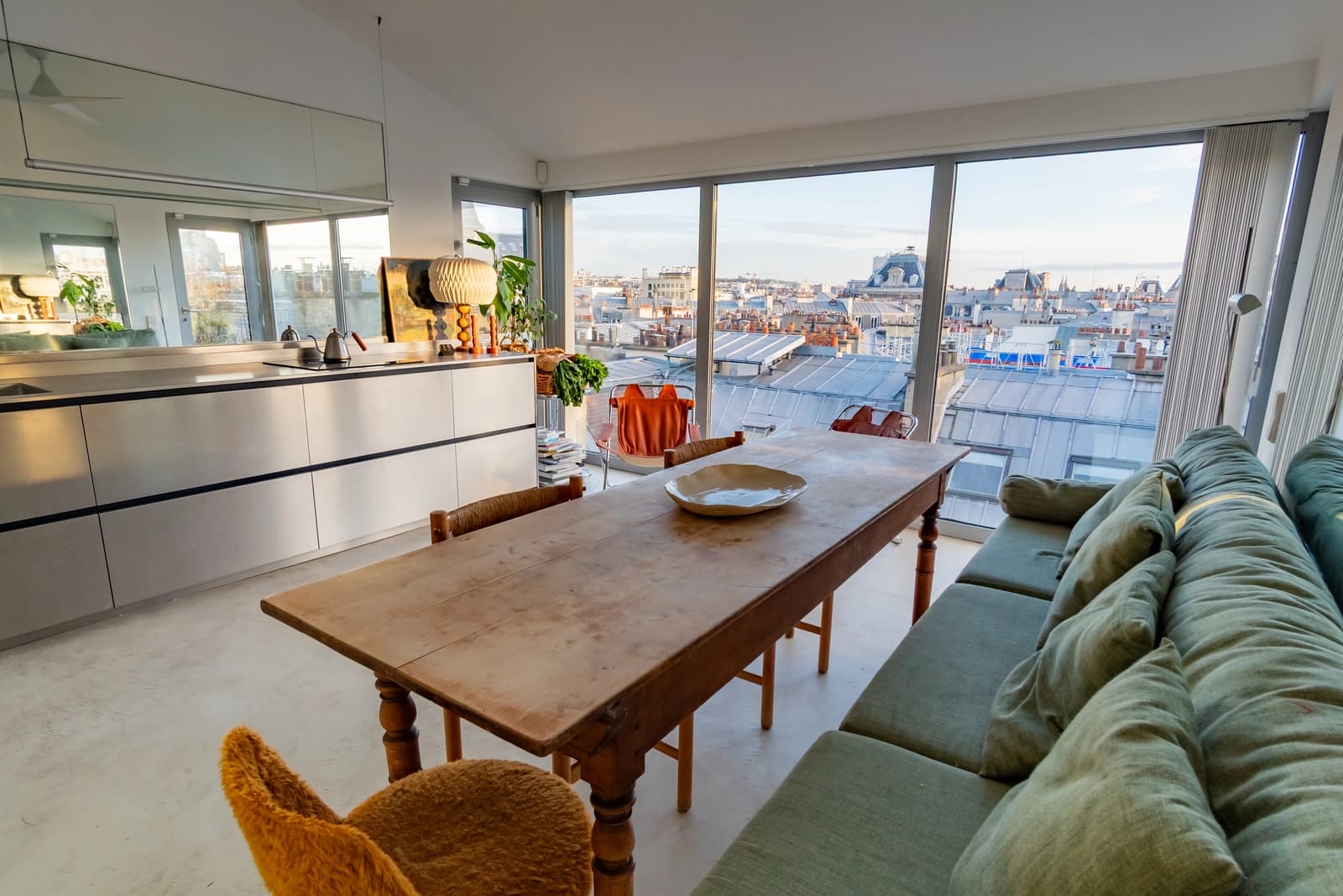 Espace Cuisine véranda vue sur les toits de Paris + Terrasse - 1