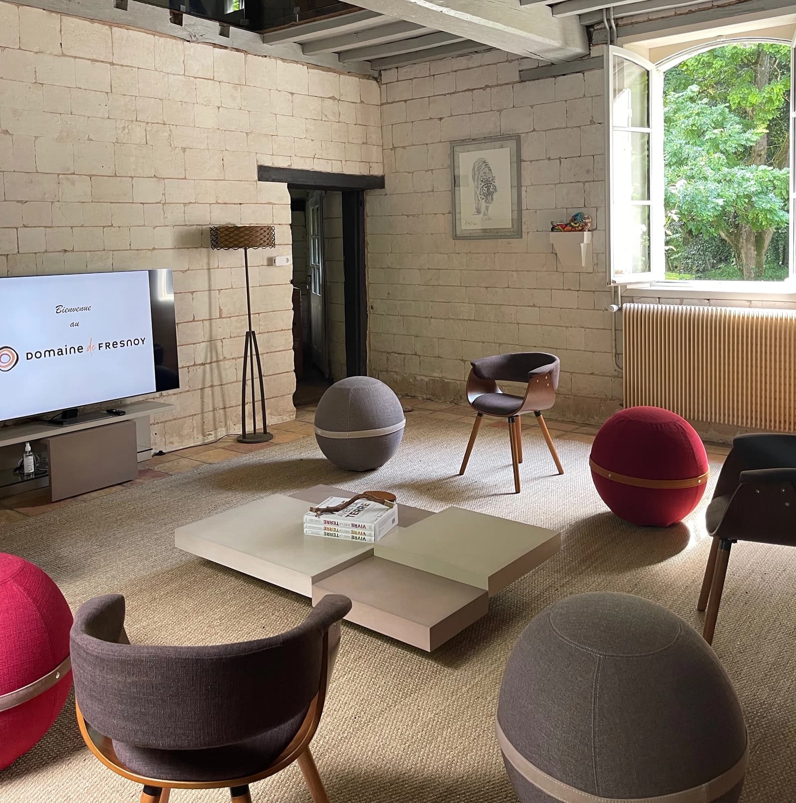 Living room in A historic estate nestled in the woods - 1