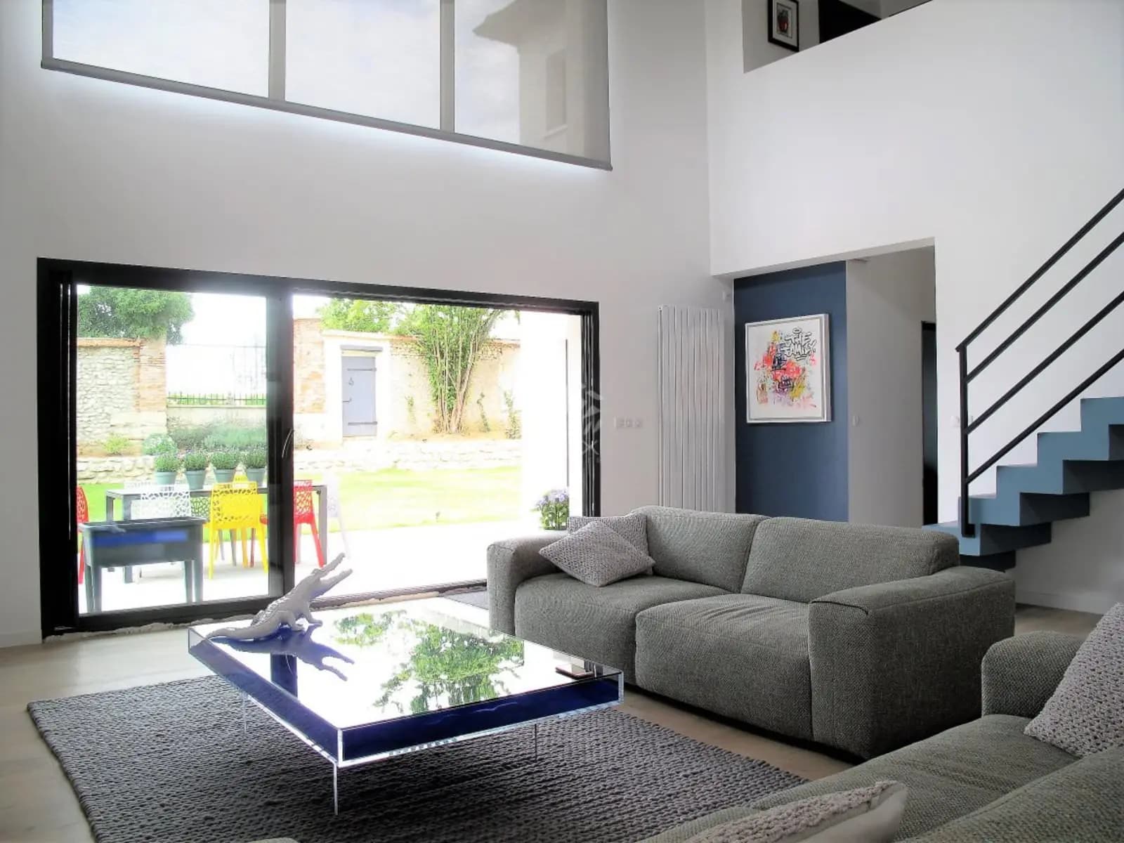 Living room in Beautiful contemporary house with modern decor in a country setting - 1