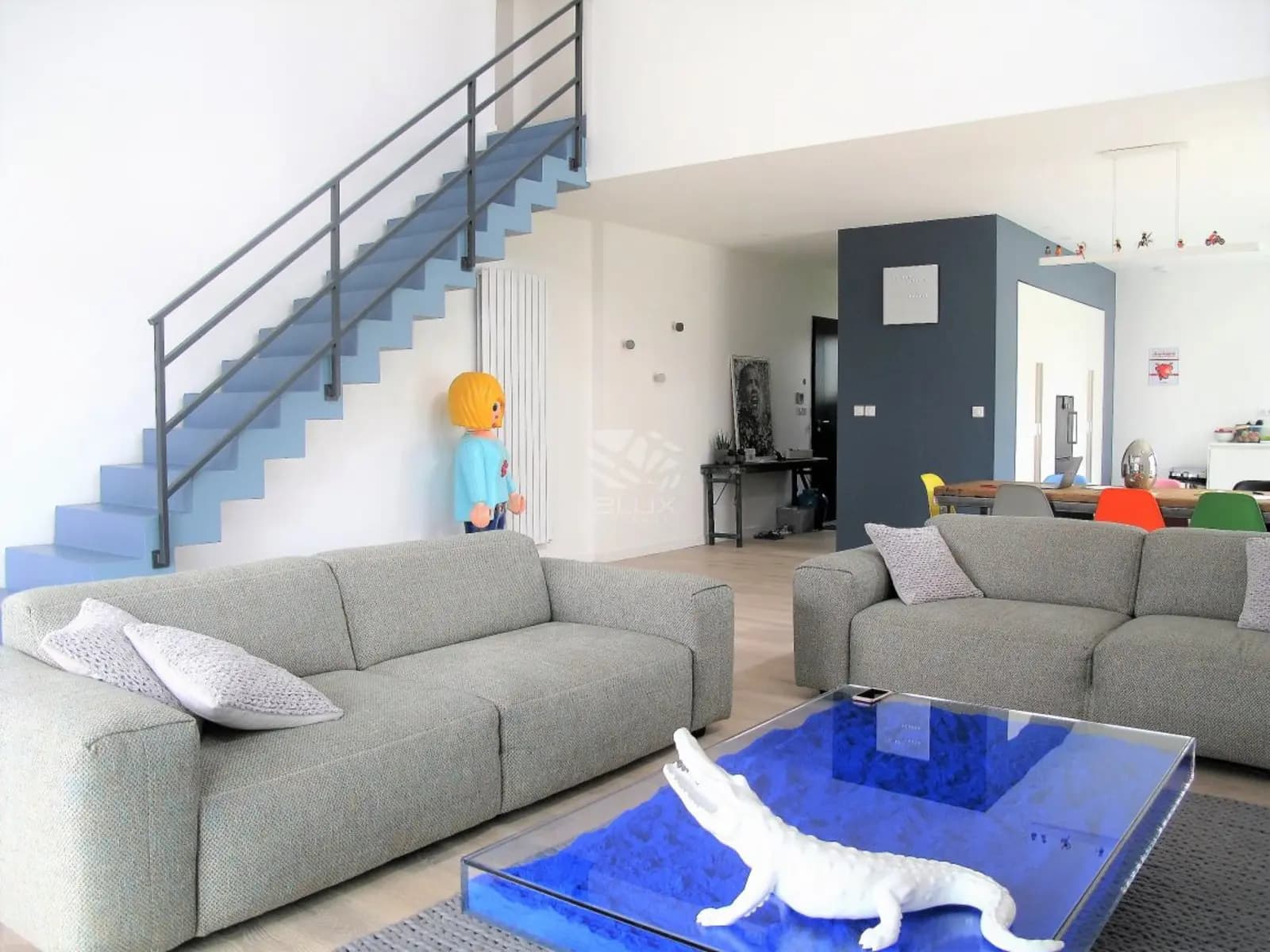 Living room in Beautiful contemporary house with modern decor in a country setting - 0