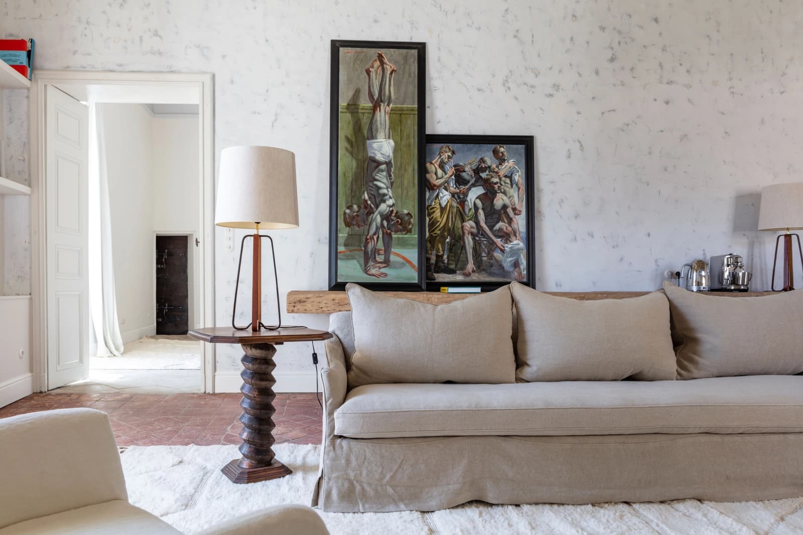 Living room in Chateau with character and designer interior - 1