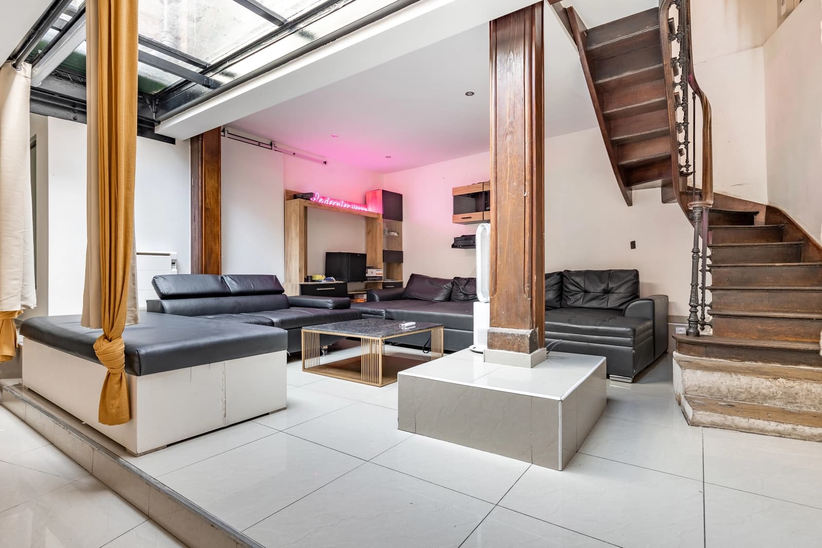Living room in Manor house with contemporary and period pieces - 1