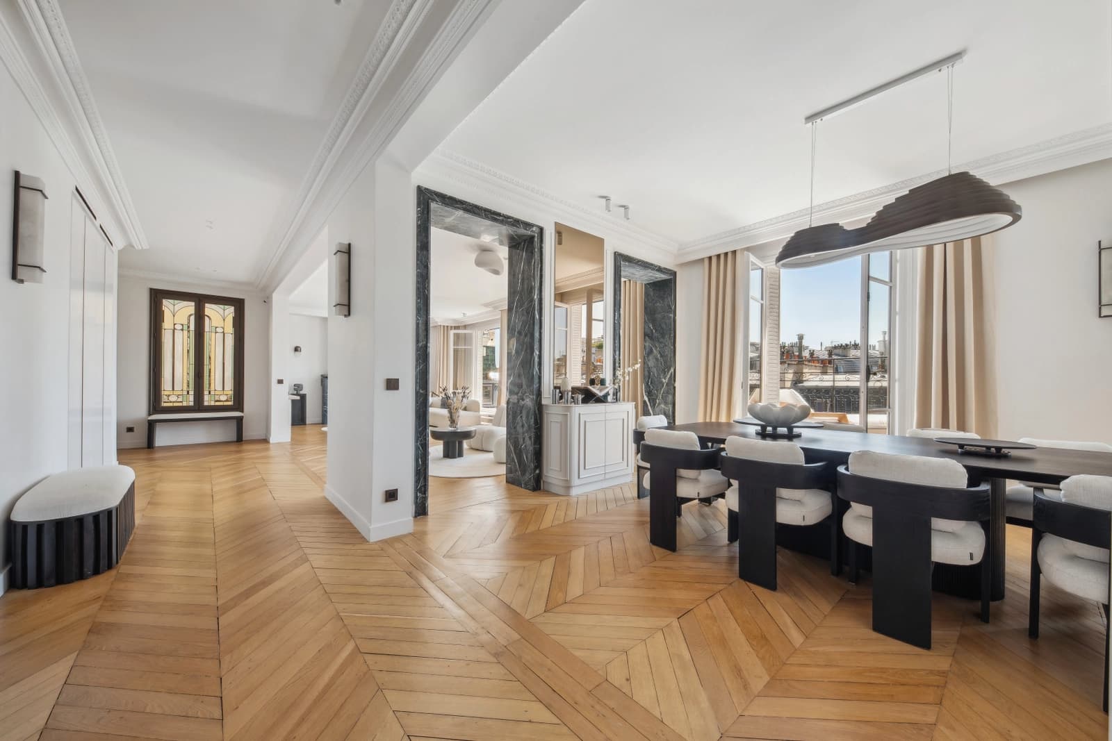 Meeting room in Haussmann apartment with terrace and view - 1
