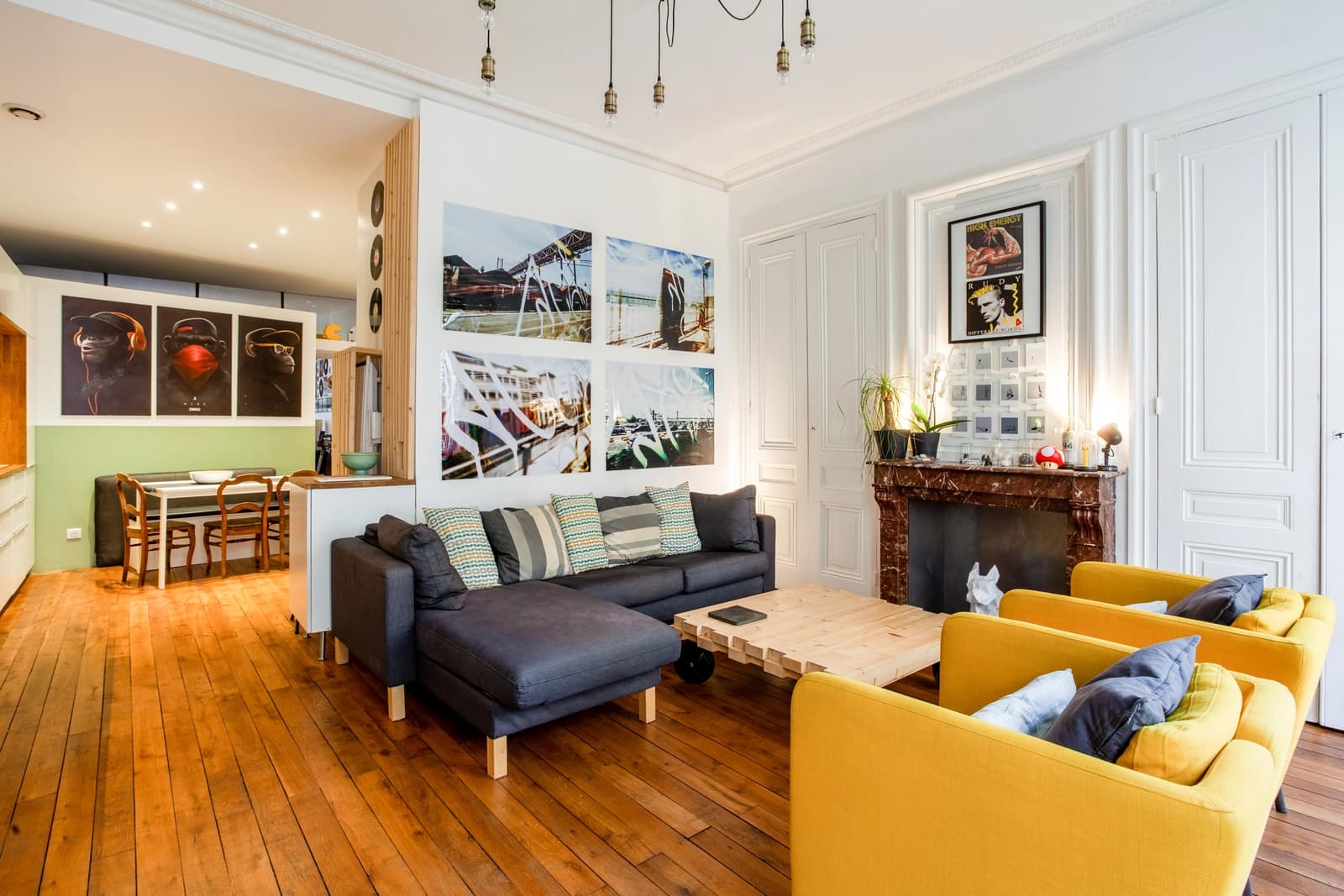 Living room in Superb Haussmanian apartment near the banks of the Rhône River - 0